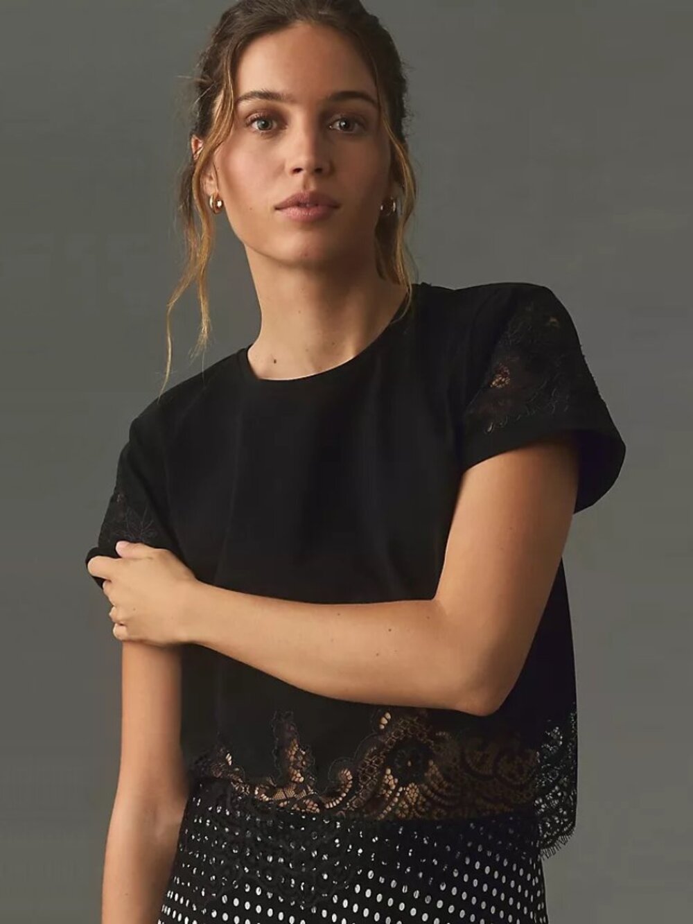 Dolan Lace-Trim Baby Tee NWOT